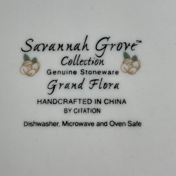 Savannah Grove Salad Dessert Plate Stoneware by Citation Grand Flora Retired 8" - Picture 3 of 4